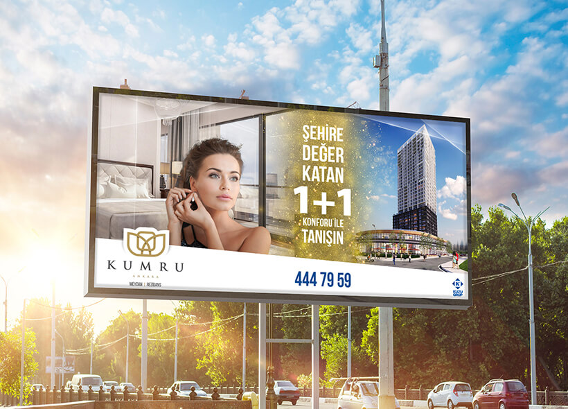 Açık hava billboard tasarımı- Kuzu Grup / Kumru Ankara Projesi